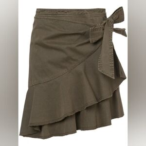 Cotton Anson Ruffle Twill Cing à Sept Skirt